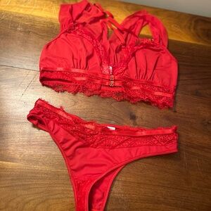 Red Lace Lingerie Set